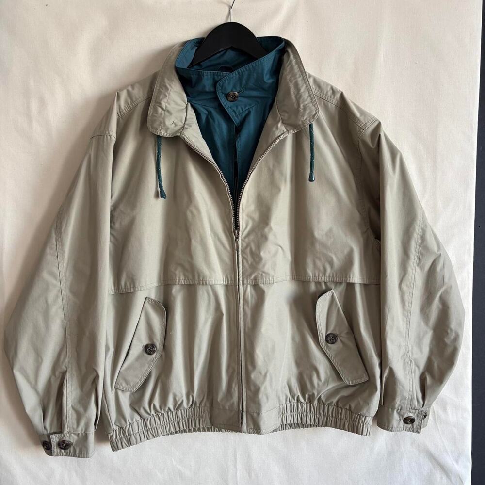 VTG 80s London Fog FOG Beige Teal Sailing Windbreaker Gorpcore - Size L
